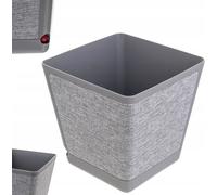 Pot de fleurs/cache-pot - Pot en plastique avec support - Moyen - Gris clair