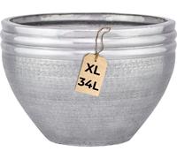 Pot de fleurs Calvino argent 38cm - Pot de plantes en aluminium moderne