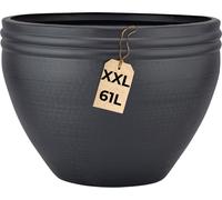 Pot de fleurs Calvino noir 47cm - Pot de plantes en aluminium moderne