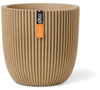 Pot de fleurs, CAPI EUROPE Groove NL, 35 x 34 cm, beige, forme sphérique