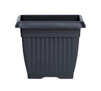 Pot de fleurs carré 13,8 L cache pot jardinière en plastique anthracite 30x30x25 cm usage interieur exterieur