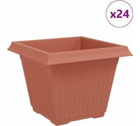 Pot de Fleurs Carré 24 pcs Rouge brique 43 x 43 x 33,5 cm