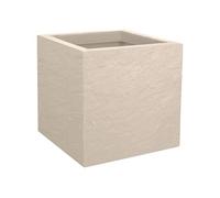 EDA Pot carré Volcania'Up 21 L – Imitation pierre beige calcaire 29,5x29,5x29,5 cm
