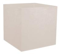 EDA Pot carré Volcania 40 cm 31 L – Décor pierre, double paroi, intérieur/extérieur – Beige calcaire