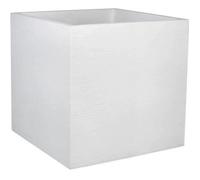 EDA Pot de fleurs carré Graphit 49,5 x 49,5 x 49,5 cm 57 L Blanc cérusé Intérieur/Extérieur