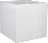 Pot de fleurs Carré, 50 cm, EDA Graphit, 57 L, 49,5 x 49,5 x H 49,5 cm, Blanc cérusé