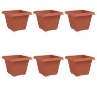 Pot de Fleurs Carré 6 pcs Rouge brique 43 x 43 x 33,5 cm
