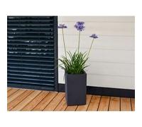 Pot de fleurs carré Basalt Up 29,5 x 49,5 cm - 36 L - Gris anthracite - Eda