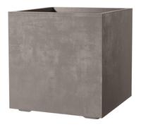 Deroma - Pot de fleurs carré Millennium - 80 L, 49 cm, réservoir d'eau et roulettes - Marron
