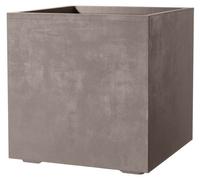 Pot de fleurs carré Deroma Millennium, 80 L, 49 cm, Avec réserve d'eau et roulettes, Marron