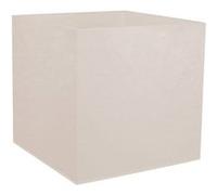 EDA Pot carré Volcania 40 cm 31 L – Décor pierre, double paroi, intérieur/extérieur – Beige calcaire