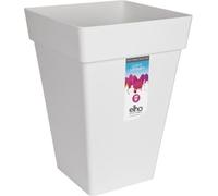 Pot de fleurs carré Elho Loft Urban, 30 x 29,3 x 41,3 cm, Blanc, Plastique 100% Recyclé, Réservoir d'eau intégré