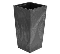 Pot de Fleurs carré en Plastique avec Insert 21 l Aspect béton H 610 mm Pot de Fleurs carré en béton Structure Grise Marengo Couleur pour intérieur/extérieur Jardin, Patio, Salon, terrasse