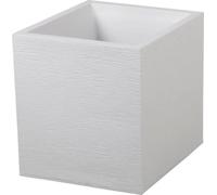 Pot de fleurs Carré Graphit, 40 cm, 31 L, 39 x 39 x H. 43 cm, Blanc Cérusé