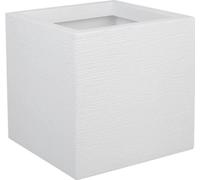Pot de fleurs Carré Graphit Up EDA, 30 cm, 21 L, Intérieur/Extérieur, 29,5 x 29,5 x 29,5 cm, Blanc Cérusé