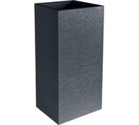 Pot de fleurs Carré Haut, 40 cm, EDA Graphit, 31 L, 39,5 x 39,5 x H. 80 cm, Gris Anthracite