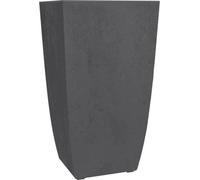 Pot de fleurs Carré haut EDA Diva Basalt, 42 L, 43,5 x 43,5 x H.78.2 cm, Bac intérieur amovible, Gris anthracite
