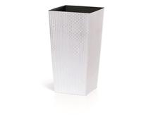 Pot de fleurs carré Prosperplast Rato - Blanc - 32,5 x 32,5 x 61cm - Résistant aux UV - 21/49 L