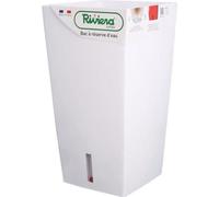 Pot de fleurs carré Riviera Eva New, 28 x 28 x H 52 cm, 31 L, plastique, blanc
