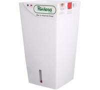 Pot de fleurs carré - RIVIERA - Eva New en plastique - 28 x 28 x H 52 cm - 31 L - Blanc