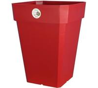 Pot de fleurs carré Riviera Soleilla, 49 x 49 x H 50 cm, 65 L, Plastique, Rouge