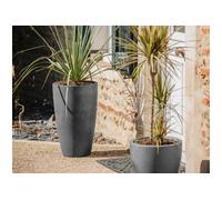 Pot de fleurs conique Basalt Up Ø 38 x 61 cm Gris anthracite -
