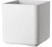 Pot de fleurs Cube Cosmo, 38 x h39 cm, Perle, À réserve d'eau, Avec roulettes, Recyclé & Recyclable, 25,5L, Blanc