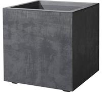 Pot de fleurs Cube Millennium R, 39 x H39,1 cm, Anthracite, Avec réserve d'eau, Recyclé, 40,4 L