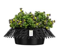 Pot De Fleurs De Cimetière Coupe Ronde En Graphite Ø 23 Cm Composition De Tombe Ajourée V1 Multicolore