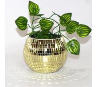 Pot de fleurs disco, vase boule doré, cadeau de décoration pour grand-mère, mariage