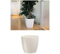 Pot de fleurs durable Ruby 33 L en blanc avec système d'arrosage et drainage pour un entretien élégant des plantes