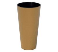 Pot de fleurs - EDANTI - Tubus Slim ECO WOOD - Ø25 cm - Marron mat - Plastique + bois recyclé
