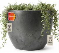 Pot de fleurs en céramique Eggpot anthracite Ø48cm Résistant au gel Grès Cérame Fait main Extérieur