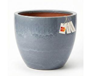 Pot de fleurs en céramique Eggpot Antique Gris clair Ø38cm Résistant au gel Grès Fait main Extérieur