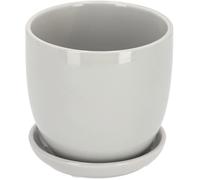 KOTARBAU® Pot de Fleurs en céramique avec bac d'égouttement Jaune 20 cm
