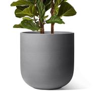 Pot de fleurs en céramique Unyqoos® de 30 cm de diamètre, avec trou de drainage et bouchon en silicone, grand pot de culture pour intérieur et extérieur, design minimaliste