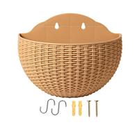 Pot de fleurs en demi-cercle rustique avec drainage et crochets | Jardinière murale pour balcon, balcon, rebord de fenêtre, cour, jardin