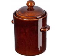 Pot de fleurs en forme de tonneau - Pot de plantation - Volume 5 l - Avec rebord - Marron