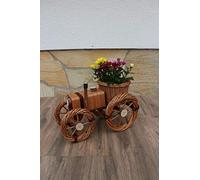 Pot de fleurs en osier à planter - 8 variantes différentes - Fait à la main - Panier en osier - Pot de fleurs - Pot de fleurs (tracteur marron clair)