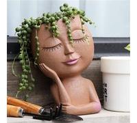Pot de fleurs en résine, vase créatif en forme de tête humaine pour la décoration de la maison et du jardin modèle 2 G