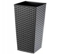 KADAX Pot de fleurs en plastique "Pesaro", pot de fleurs, pot de plantes, avec insert, carré, 40 cm, graphite