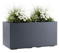 Pot de fleurs extérieur HowHomely, 39x78x39 cm, pot sur roulettes, gris, aspect béton