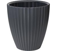Pot de fleurs Fancy, 40 x 42 cm, Anthracite, Plastique Recyclé, Résistant au Gel et UV