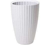 Garden ID Pot de fleurs FANCY - 40 x 58 cm - Blanc - Résistant au gel et aux UV - Pour intérieur, balcon ou jardin