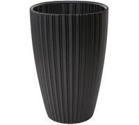 Garden ID Pot de fleurs FANCY - Noir - 40 x 58 cm - Fabriqué à 80% en plastique recyclé - Résistant au gel, aux UV et aux chocs
