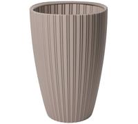 Garden ID Pot de fleurs Fancy, 80% plastique recyclé, résistant au gel et aux UV, 40 x 58 cm, couleur taupe, pour jardin, balcon ou intérieur