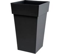 Pot de fleurs haut Carré 39 cm, EDA Toscane, 62 L, 39 x 39 x H 65 cm, Gris Anthracite