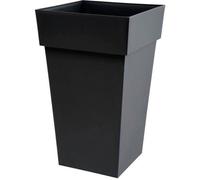 EDA - Pot de Fleur Carré Haut Toscane - Volume 62 L - 39 x 39 x H.65 cm, Gris Anthracite