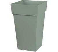 EDA - Pot de Fleur Carré Haut Toscane - Volume 62 L - 39 x 39 x H.65 cm, Vert Laurier