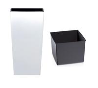Pot de fleurs haut URBI DURS265 avec insert | Blanc